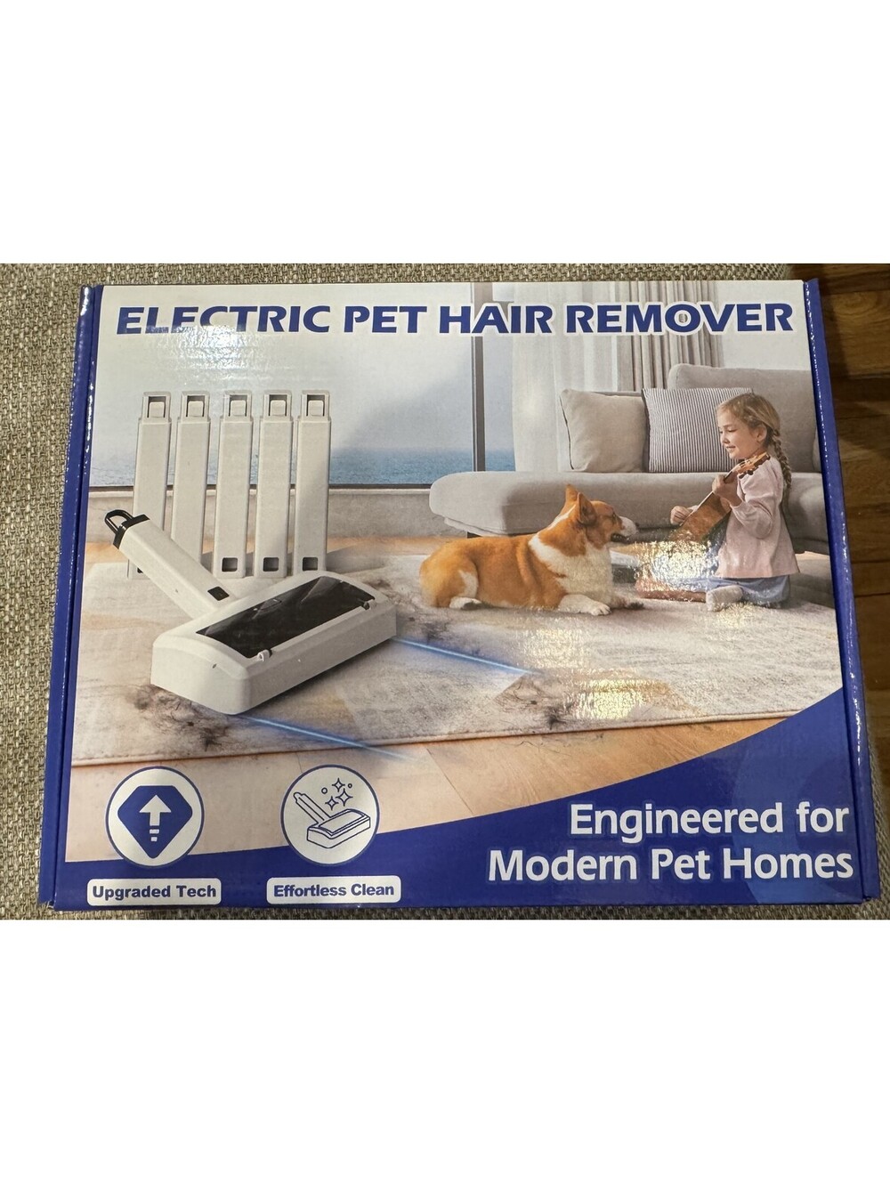 Pet Hair Remover for Carpet, Electric Lint Roller Adjustable Handle Vacuum